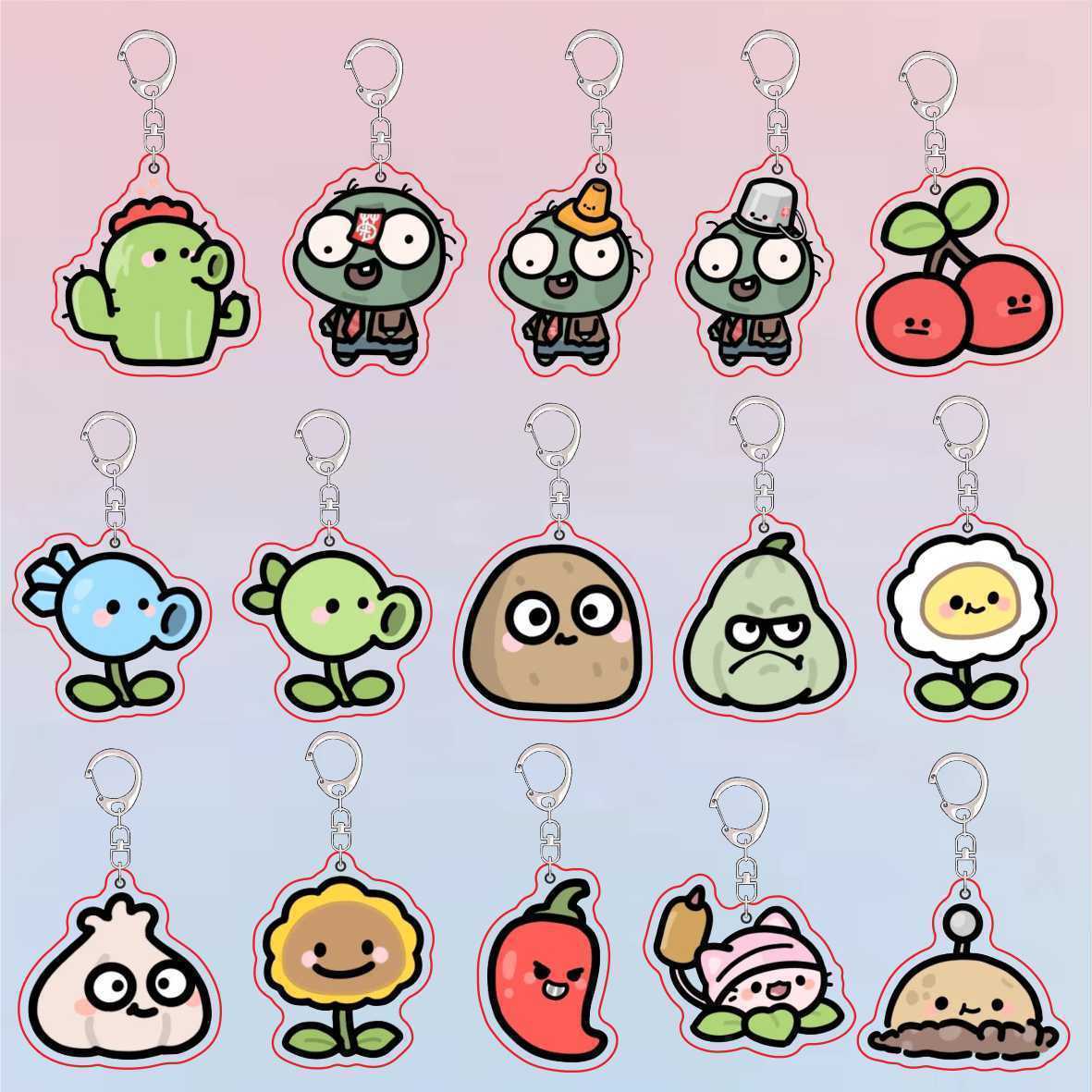 Resin Art Store - Брелок акриловый Plants vs. Zombies: милый,