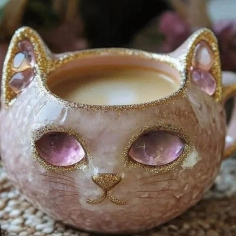Resin Art Geode - Хрустальный стиль, кружки для лица кошек,