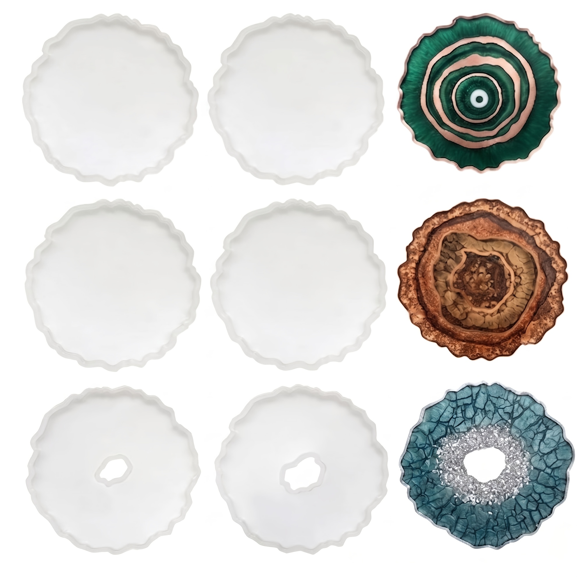 Resin Art Geode - 6 шт. силиконовых форм для подставок