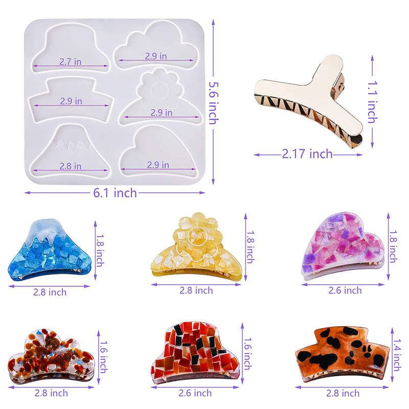 Заколки для волос, силиконовые – обзор и цена Resin Art Acrylic