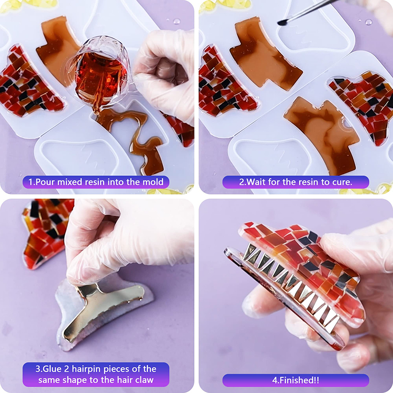 Заколки для волос, силиконовые – обзор и цена Resin Art Acrylic